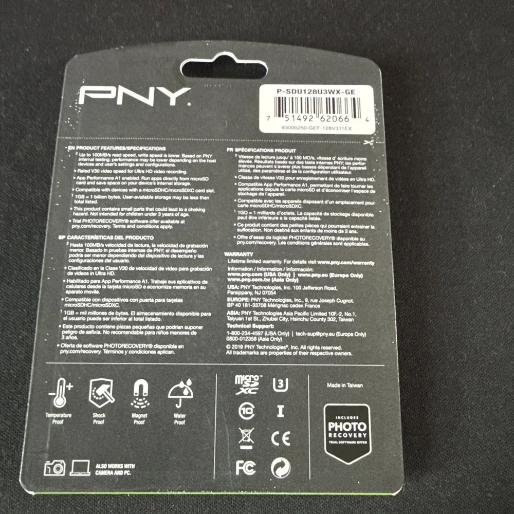 PNY Elite-X 128GB MicroSDXC Memory Card 100MB/s U3 V30 A1 4K Video Android New